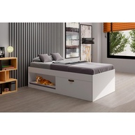 Cama Solteiro Laura com Sapateira e Nicho – Design Moderno e Funcionalidade Completa - imagem 1