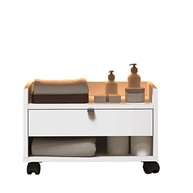 Armário de Banheiro Gabinete Prisma com Gaveta, Nicho e Rodinhas – Design Moderno e Funcionalidade - imagem 2