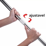 Varão Extensível para Cortina e Box 1,10m a 2,00m - Alumínio com Ponteiras, Instalação sem Furos - imagem 5