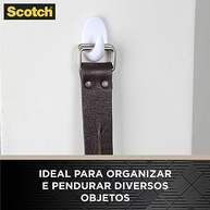 Gancho Adesivo 3M Scotch - Fixação Sem Furos, 3 Unidades, Branco - imagem 5