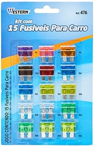 Kit 15 Fusíveis Automotivos Western Coloridos - Segurança e Identificação Rápida - imagem 2