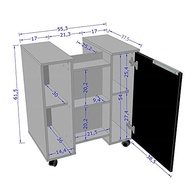 Gabinete 1 PT Pequin Branco – Design Moderno com Nichos Inteligentes e Rodízios - imagem 4