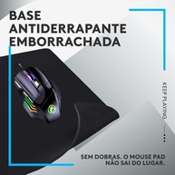 Mouse Pad Gamer Preto Extra Grande 80x40cm: Tecido Speed, Base Antiderrapante e Borda Reforçada - imagem 5