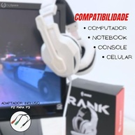 Headset Gamer Rank: Imersão Total com Microfone Cristalino e Conexão Universal - imagem 4
