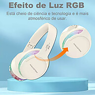 H'maston SN37: Fone Bluetooth com ANC e Luz RGB para Gamers - imagem 2