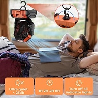 Ventilador de Acampamento com Bateria 20000 mAh | LED + Controle Remoto + Gancho Portátil - imagem 4