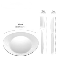 Kit Churrasco Descartável 100 Unidades - Pratos, Facas e Garfos Resistentes - imagem 2