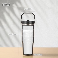 Garrafa Térmica com Canudo Dobrável 887ml - Aço Inox, Isolamento Duplo, Ideal para Viagem e Dia a Dia - imagem 3