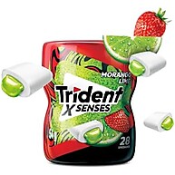 Trident Chiclete Xsenses Morango Lime Sem Açúcar Garrafa 54G - imagem 3