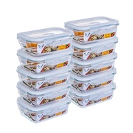 GATO PANDA Potes de Vidro Retangulares com Tampa Hermética 640ml - Kit com 4 a 12 Unidades em Vidro Borossilicato - imagem 1
