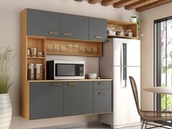 Cozinha Suspensa Moderna 6 Portas 1 Gaveta Balcão Manu - Design Compacto e Estilo - imagem 3