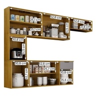 Armário de Cozinha Nara Compacta 8 Portas com 1 Gaveta 193cm Cinamomo/Cinza - Organização Moderna e Resistente - imagem 5