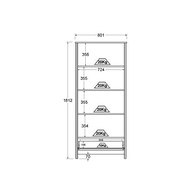Estante Livreiro 2 Portas 1 Gaveta Ditália E-954 - Design Moderno em Preto - imagem 3