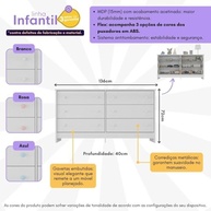 Cômoda Infantil 136cm com 6 Gavetas - Design Moderno e Espaçoso para Quarto de Criança - imagem 3