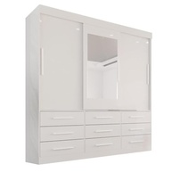 Guarda-Roupa Casal 3 Portas 9 Gavetas com Espelho - Design Moderno e Ampla Organização - imagem 4