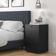 Gaveteiro Multiuso Classic 4 Gavetas Preto - Organize com Estilo Mesa de Cabeceira e Escritório - imagem 4