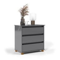 Mini Cômoda 3 Gavetas com Pés em Madeira - Organize Seu Espaço com Estilo (Cinza) - imagem 1