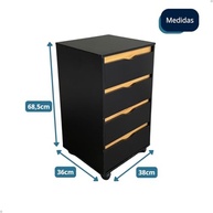 Gaveteiro Movlar 4 Gavetas com Rodinhas - Design Moderno para Escritório e Organização - imagem 4