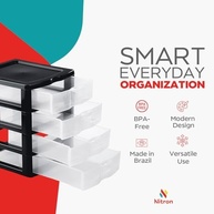 Gaveteiro Pequeno com 4 Gavetas Pretas - Nitronplast Atóxico e Resistente - imagem 5