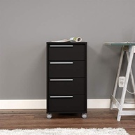 Gaveteiro Maia 4 Gavetas com Rodízios Preto - Organize com Estilo e Mobilidade - imagem 2