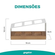 Porta Controle Geguton Minimalista: Organização Elegante em Branco Fosco e Madeira Nogueira - imagem 4