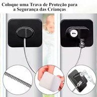 Trava de Segurança com Chave para Geladeira e Gavetas - Proteção Sem Furos - imagem 3