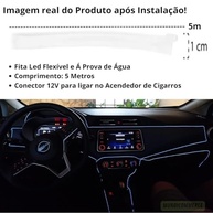Fita LED Neon Azul Gelo 5m: Iluminação Tuning Premium para Interior do Carro - imagem 5