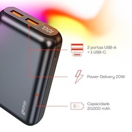 Geonav Power Bank 20.000mAh: Carregamento Rápido Universal USB-C 20W e USB-A 18W - imagem 3