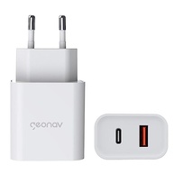 Carregador Universal Geonav Ultra Rápido Duo: USB-C PD 20W + USB QC 18W - Branco - imagem 3