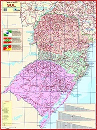 Mapa Político Gigante Região Sul do Brasil 117x89cm - Nomenclatura em Português - imagem 2