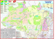 Mapa Político da Região Norte do Brasil Gigante (117x89cm) - Nomenclatura em Português - imagem 1