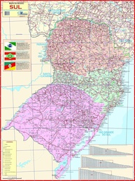 Mapa Político Gigante Região Sul do Brasil 117x89cm - Nomenclatura em Português - imagem 1