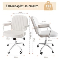 Cadeira de Trabalho Ajustável com Encosto Ergonômico e Base Giratória – Conforto Premium para Home Office - imagem 3