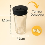 Porta Temperos Giratório 360° com 6 Potes de Vidro Premium - Tampa Dosadora Inteligente - imagem 3