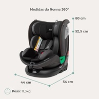 Cadeirinha Infantil Nonna Giro 360° Preto Noturno: Segurança e Conforto para Todas as Fases - imagem 4