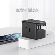 Carregador Universal Geonav 4 USB + 1 USB-C: Energia e Segurança em Viagens Globais - imagem 4