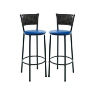 Kit 2 Banquetas Altas Argila Azul - Estilo Moderno para Cozinha e Área Gourmet - imagem 1