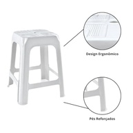Banqueta Baixa Home Gourmet Liso - 47cm, Empilhável, Até 100kg, Polipropileno Resistente para Uso Interno e Externo - imagem 5