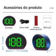 Head-Up Display (HUD) para Carros: GPS Velocímetro Digital 3" HD com Números Verdes - Visão Clara e Segurança na Estrada - imagem 3