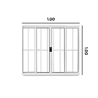 Janela de Correr 100x100cm: 4 Folhas e Grade - imagem 2