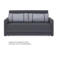 Sofá-Cama 3 Lugares Queen Aurora Herval - Conforto e Estilo em Grafite Fechado - imagem 5