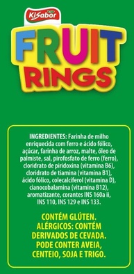 KiSabor, Fruit Rings, Sabor Frutas, Cereal Matinal, 220 Gramas - imagem 2