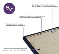Quadro Decorativo A4 Engraçado - Atenção! Não Deixe o Gato Sair - Moldura Moderna com Grampos Flexíveis - imagem 3