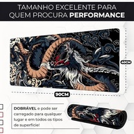 Mouse Pad Gamer Extra Grande 90cm - Dragão Azul Premium | Superfície Ultralisa e Base Antiderrapante - imagem 3