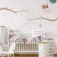 Adesivo de Parede Infantil Galhos e Pássaros Grande - Decore com Estilo e Segurança - imagem 1