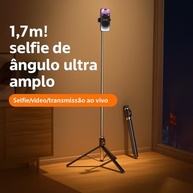Tripé Bastão Selfie 1,70m 3 em 1 com Controle Bluetooth 360° | Ideal para Reels, TikTok e Gravações - imagem 4