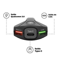 Kit Carregador Veicular Tank Gshield + Cabo Turbo Militar Tipo C: Potência e Segurança em Viagens! - imagem 3