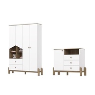 Conjunto Quarto de Bebê Yuri - Guarda-roupa e Cômoda em Branco e Jequitibá - imagem 4