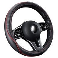 Capa de Volante GXT: Couro PU Universal 38cm, Antiderrapante e Inodoro para Interior de Carro (Preto-Vermelho) - imagem 1