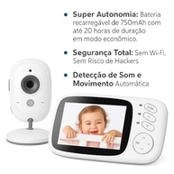 Babá Eletrônica com Câmera HD, Tela LCD 3.2", Visão Noturna, Áudio Bidirecional, Sem Wi-Fi, Monitor Bebê Seguro - imagem 5